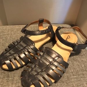 Navy Clarks sandals